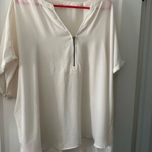 Maurices Cream Zip-Front Blouse
